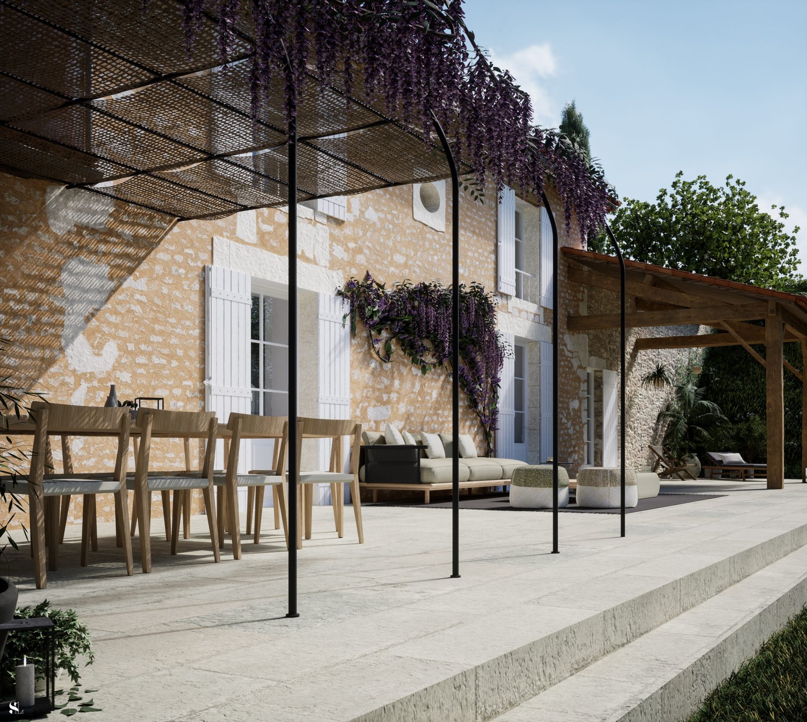 Maison de Campagne - L'Écrin aux Glycines - Vue 5 - Sandra Leclerc, architecte d'intérieur à Poitiers
