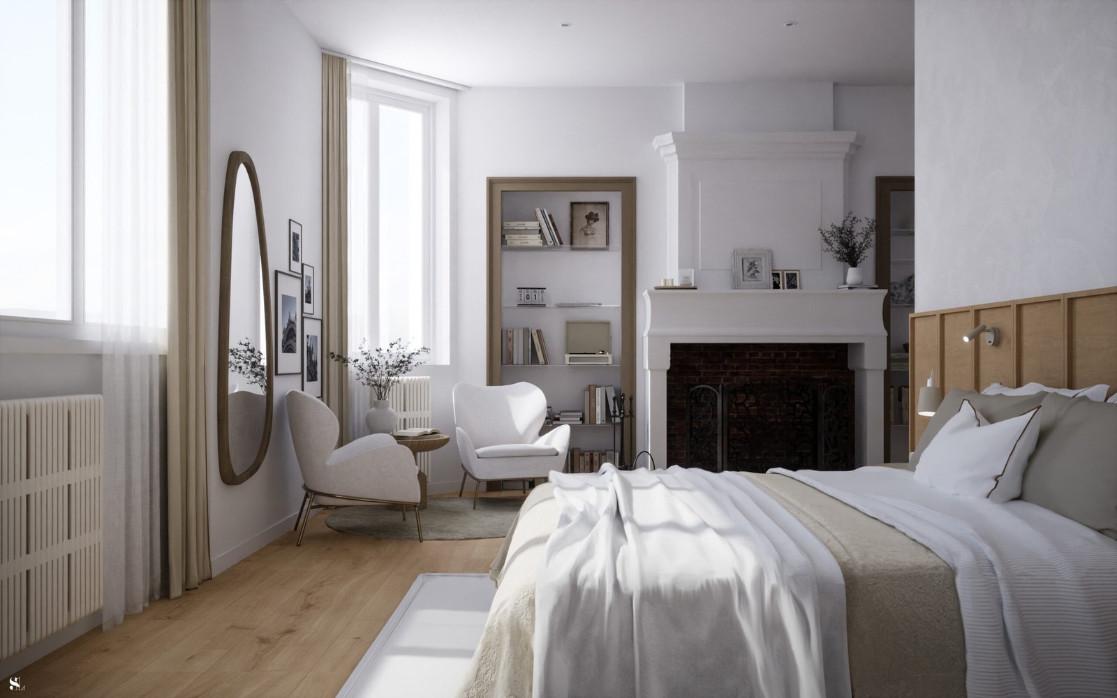 Le Refuge de Lumière - Chambre - Vue 1 - Version Parquet - Sandra Leclerc