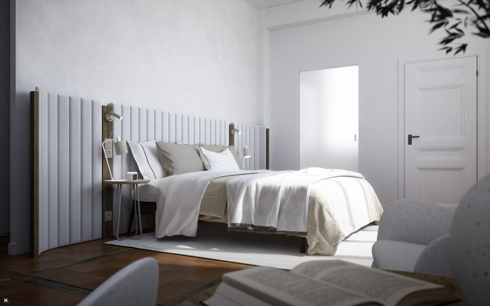Le Refuge de Lumière - Chambre - Vue 4 - Version Carrelage - Sandra Leclerc
