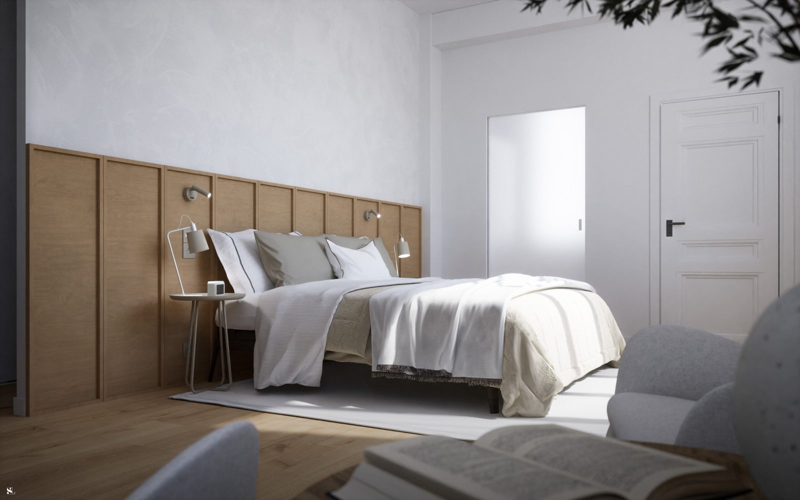 Le Refuge de Lumière - Chambre - Vue 4 - Version Parquet - Sandra Leclerc