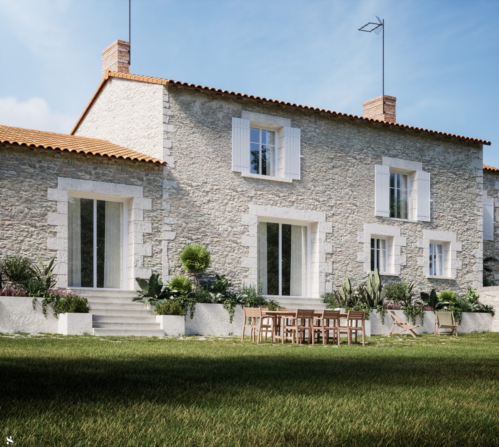 Maison Secondaire - L'Aparté Lithique - Vue 2 - Sandra Leclerc, architecte d'intérieur à Poitiers