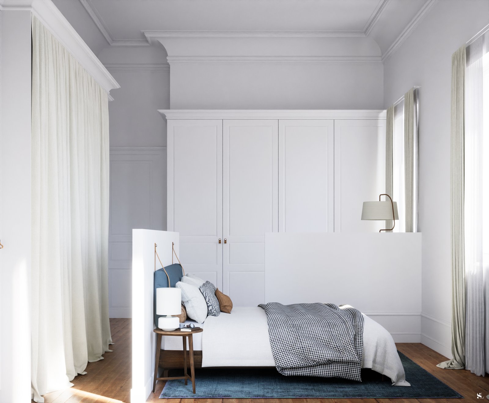 Le Murmure des Moulures - Chambre & Bureau - Version Demi-Cloison - Vue 2 - Sandra Leclerc